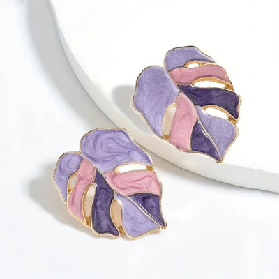 shinningmiles Fashion Statement Colorful Leaf Earrings Alloy Earring Set