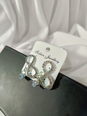 adiOmdropshop Bow shape earing set beautifuk design oxidised silver Stainless Steel Earring Set