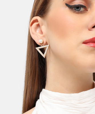 Dressberry Gold Plated Party Designer Stone Drop Earring For Women Alloy Drops & Danglers