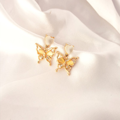 Elixi Gold Bow & Butterfly Earrings Stainless Steel Drops & Danglers