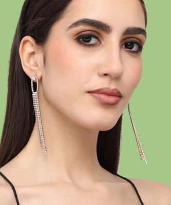 SOHI Silver Plated Designer Stone Party Drop Earring For Women Alloy Drops & Danglers