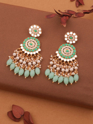Vedda Gold Plated Earring for Women & Girls Diamond Brass Drops & Danglers