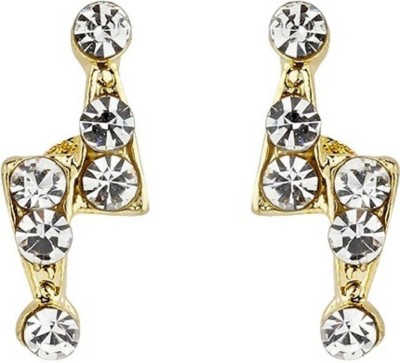 Kaliram & Sons Unique and modern shape stud earring with diamonds in gold. Diamond, Garnet Alloy Stud Earring