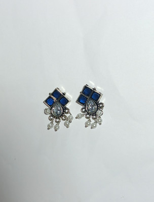 AZTAZ Silver Grace Polki Earrings Alloy Stud Earring