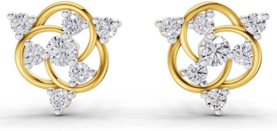 Sparq Certified Lab Grown Diamond & Gold Plated 925 Sterling Sterling Silver Stud Earring
