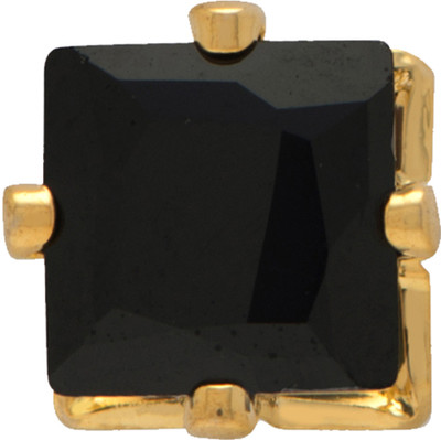 mahi Black Squarish Crystal Stud Mens Earrings Crystal Alloy Stud Earring