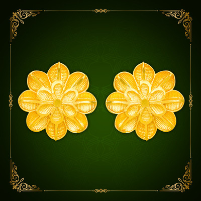 LUV FASHION Traditional Collection Of Matt And Shine Micron Plated Earrings For Girls Brass Stud Earring