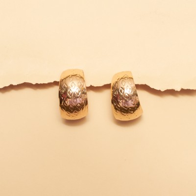 ANOUK Classic Chunky Hoops - Golden For Women & Girls|Aesthetic Jewellery| Alloy Stud Earring