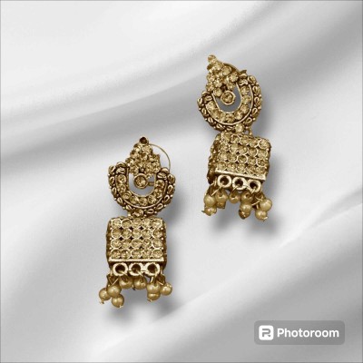 Style Sleeks Bollywood Fashion Oxidised Gold tone jhumka jewelry Alloy Jhumki Earring