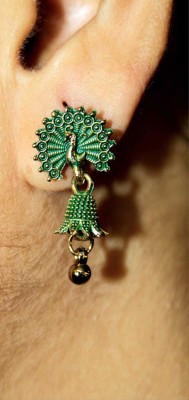 AKKC TRADE Jaipuri Jhumka Mirror, Stone,Pearl Work Unic Design Jhukmi Earring Alloy, Metal Jhumki Earring