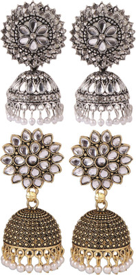 Keviv Wedding & Engagement Earring Combo for Women Beads, Pearl Alloy, Brass Earring Set