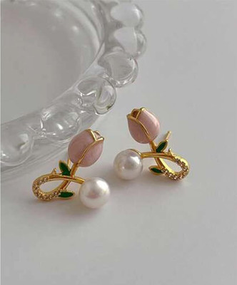 Jat Jewellers Cubic Zirconia Gold-plated Plated Alloy, Crystal Nose Ring Set(Pack of 2)