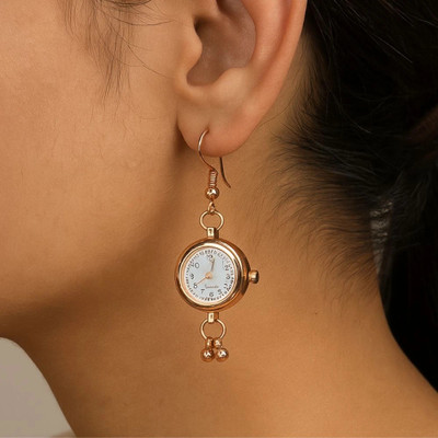 UnfoldSelf Trendy Watch Earrings Alloy Drops & Danglers
