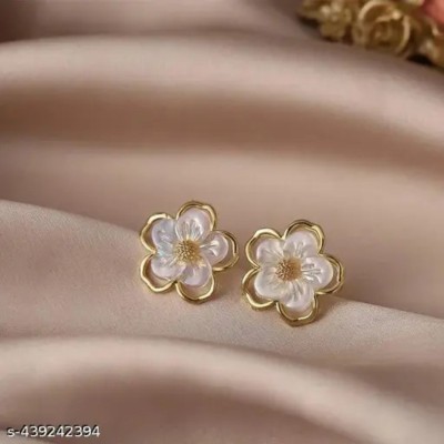 neze NZ25 GOLD PLATTED FLORAL STUD Alloy Drops & Danglers