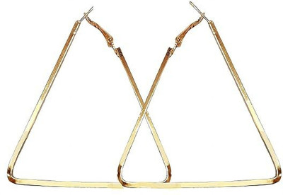 APNA KANHA Big Alloy Triangle for Women & Girls( Pack Of 1) Stainless Steel Hoop Earring