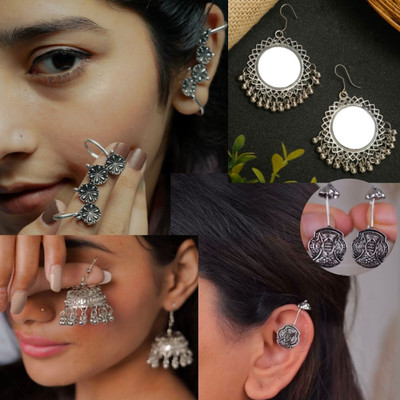 ISLANA Chandbali and cuff Earrings| Traditional Jhumka or Jhumki | gor women and girls Alloy Cuff Earring, Jhumki Earring