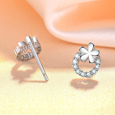 MYKI Flower Design Cubic Zircon Stud Earring For Women & Girls Cubic Zirconia Stainless Steel Stud Earring