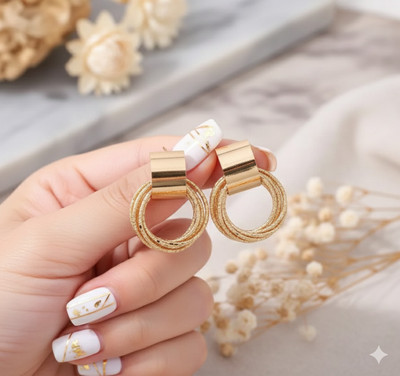 Sabita fashion Trendy stylish western fashion korean rose gold loop earring 4women/girl Alloy Hoop Earring