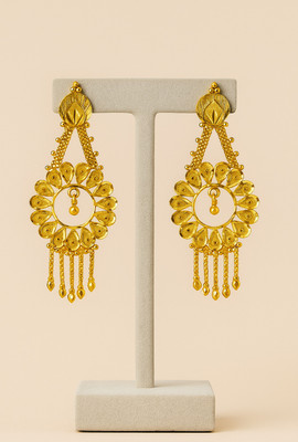 SM Traditions Gold-Plated Dangle Earrings for Women & Girls – Ethnic & Party Wear Alloy Drops & Danglers