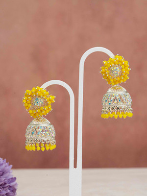Mahara Jhumka Earring Set for Women and Girls Beads Metal Drops & Danglers