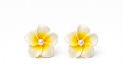 Henuka Plumeria Flower Korean Earring Alloy Stud Earring