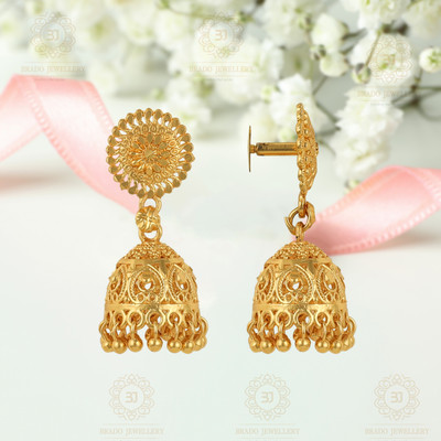 brado jewellery Traditional Gold Plated Jhumki Earrings for Women & Girls Brass Jhumki Earring