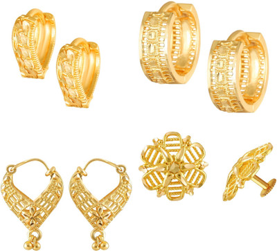 VIGHNAHARTA Golden Alloy Stud Earrings Combo Set(Sales Package-4 Pair Earrings ) Alloy Clip-on Earring, Stud Earring