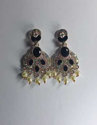 AZTAZ Unique and colorful beautifully designed Chandbali Earring Imitation Alloy Chandbali Earring
