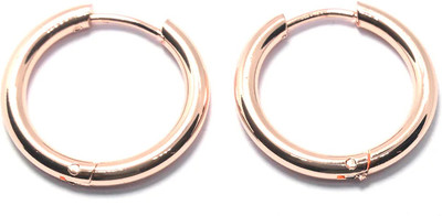 ANISA Small Rose Gold Wide Designed Hoop Earrings in Tiny Size and Plain Texture Alloy Earring Set