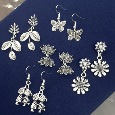 ANNORA INTERNATIONAL Pack of 4 Beautiful Earrings Brass Drops & Danglers, Hoop Earring, Jhumki Earring, Earring Set