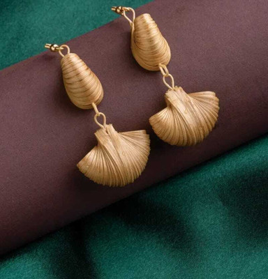 ANIBOO Premium Single & Join Shell Earrings Wood Chandbali Earring