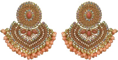 Mehpriye Mehpriye Gold Plated Colorfull Beads Metal Earring Set