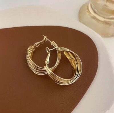 STYLEKRAFT Gold Hoop Earring for Women Chunky Minimalist Heggie Hoop Earring Jewelry Gift Brass, Bronze, Bronze Earring Set, Stud Earring, Chandbali Earring