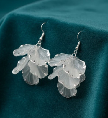pas Unique white silver korean Earrings for girls & women for party wear Alloy Stud Earring, Earring Set, Drops & Danglers