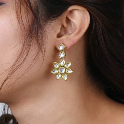 AHOORA Stone Earring| Jhumki Beads Brass Jhumki Earring