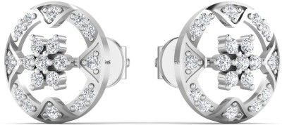 FIERYFLAIR Tranquility Daily Wear Cubic Zirconia Sterling Silver Stud Earring