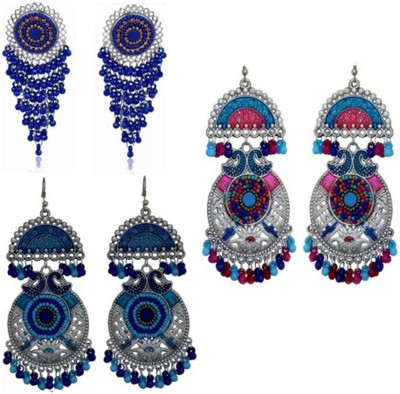 alysa Combo Of 3 Mayur Style Earring Alloy Jhumki Earring