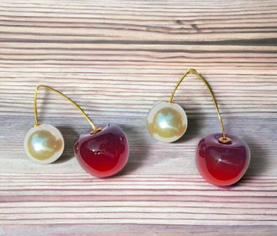 Shree Shyam Elegant Cherry Pearl Design Earrings for Women & Girls Alloy Drops & Danglers