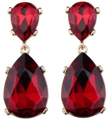 ShuSamSmith Red Prince's Ruby Maroon 5cm*2.3cm Alloy and Crystal Ladies Earring Alloy Earring Set