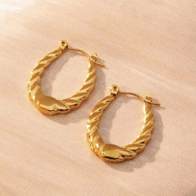 La Nihayata 18K GOLD PLATED Stainless Steel Hoop Earring