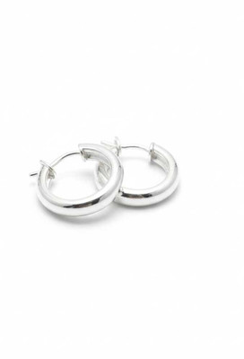Lakhdatar and Sons Jewellers Small Bold 925 Silver Hoops Sterling Silver Hoop Earring
