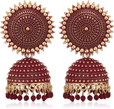 Karishma Kreations Meenakari Stylish Rajwadi Style Jhumka Jhumki Earrings For women Beads, Pearl Brass, Copper, Metal, Alloy Earring Set, Jhumki Earring, Drops & Danglers, Chandbali Earring, Tassel Earring