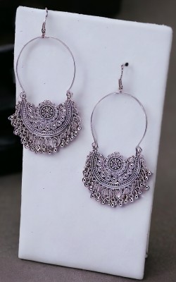 Ridal UK Silver Earring Set, Chandbali Earring