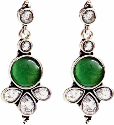 Gleefolks Traditional Classic Stylish Stone Earrings Metal Drops & Danglers