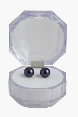 LP JEWELS Black pearl stud earrings no Alloy Stud Earring