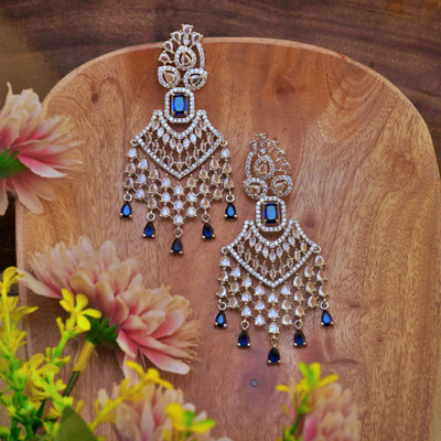 GEMRON JEWEL American Diamond Trendy Handmade Latest Earrings for Women, Girls and Her Cubic Zirconia, White Zircon Alloy, Copper Chandbali Earring, Stud Earring, Drops & Danglers, Cuff Earring GEMRON JEWEL American Diamond Trendy Handmade Latest Earrings for Women, Girls and Her Cubic Zirconia, White Zircon Alloy, Copper Chandbali Earring, Stud Earring, Drops & Danglers, Cuff Earring