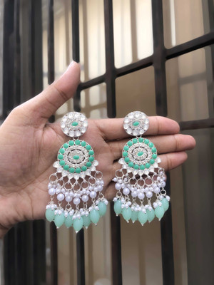 Divastri Silver Plated Earring for Women & Girls Diamond Brass Drops & Danglers