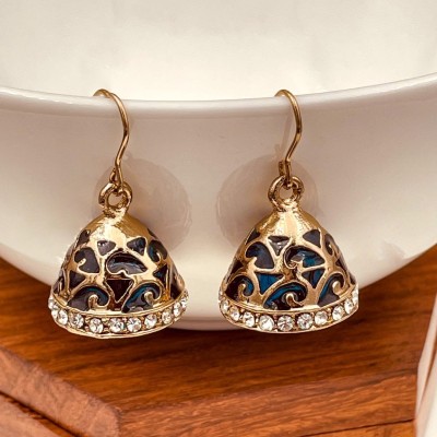 ZIVOM Filigree Cubic Zirconia Brass Jhumki Earring