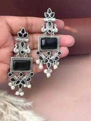Sangria Silver Plated Earring for Women & Girls Diamond Brass Drops & Danglers