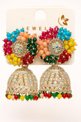 DN FASHION Multicolor Traditional Jhumka Crystal Crystal Jhumki Earring